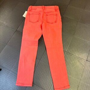 CAT & JACK NEON ORANGE SKINNY PANTS JEGGING NEW SIZE 6 ADJ WAIST